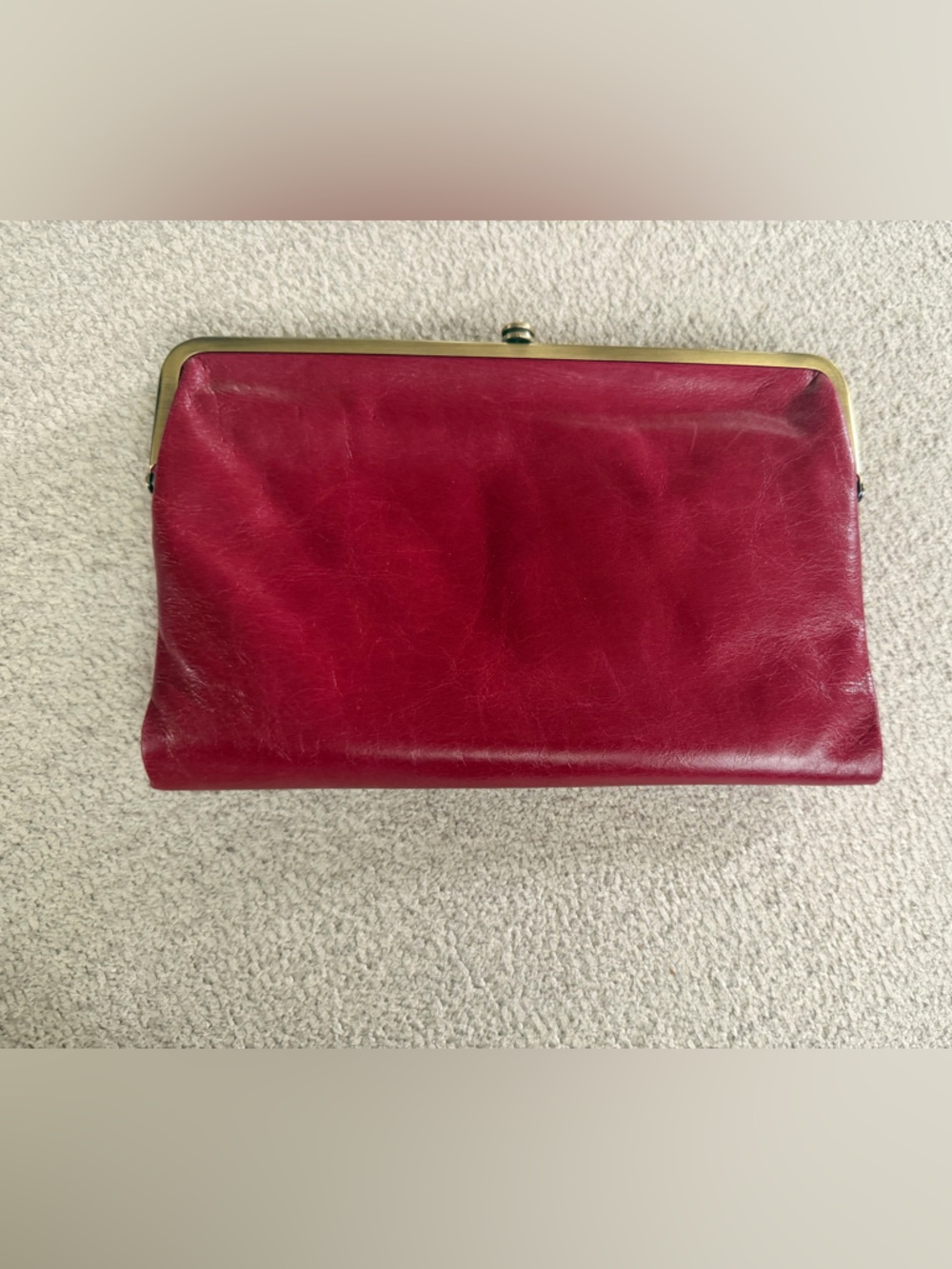 HOBO Lauren Clutch Wallet Purple Leather Kisslock Frame Organizer